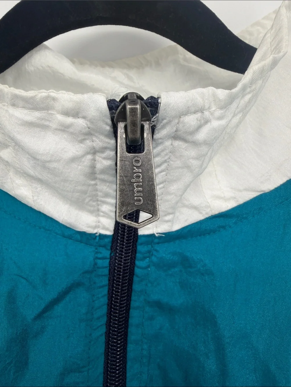 Umbro Premier Retro Colorblock Windbreaker Jacket Teal Pink Medium 90s Style